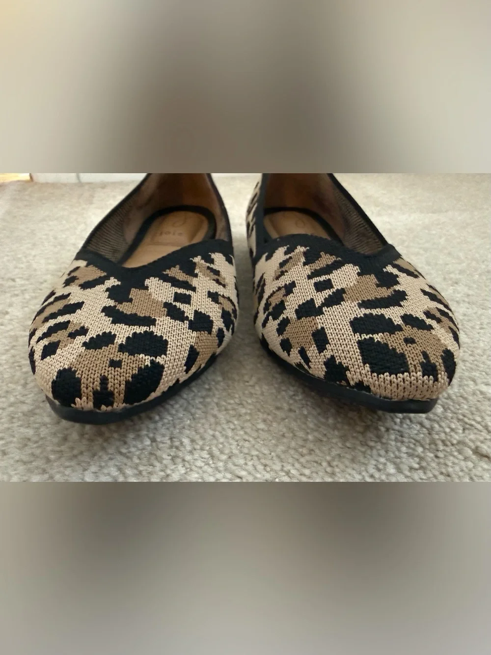 Joie Leopard‎ Print Knit Flats Pointed Toe Slip On Shoes Women’s size 9